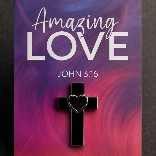 Amazing Love Cross Pin Heart – John 3:16