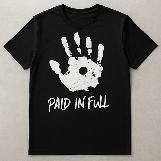 "Paid in Full” Christian T-Shirt – Nail Mark Handprint Design