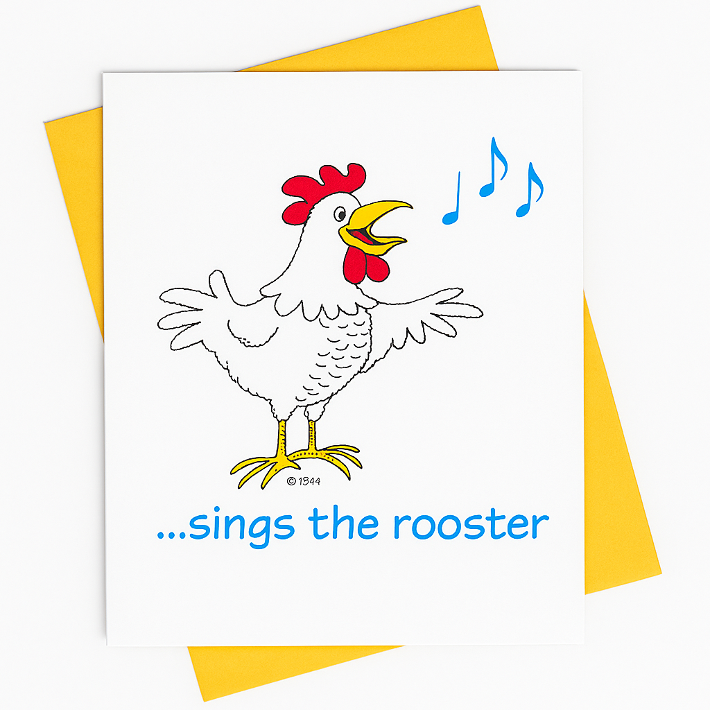 "Sings the Rooster"  Cards w/Envelope (10 Pack)