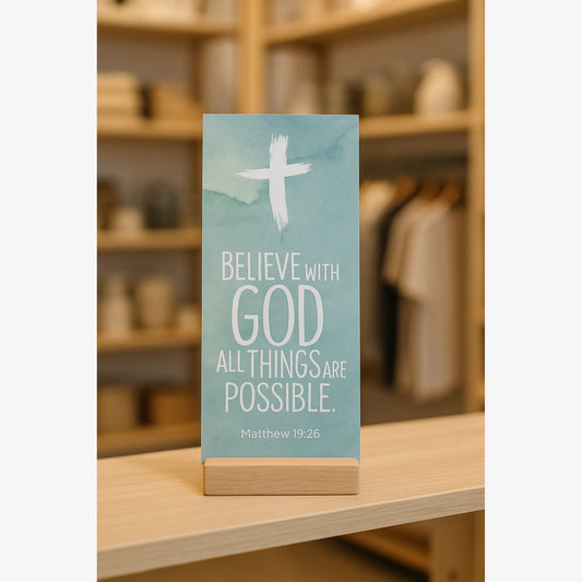Believe with God & All Things are Possible Decorative Block