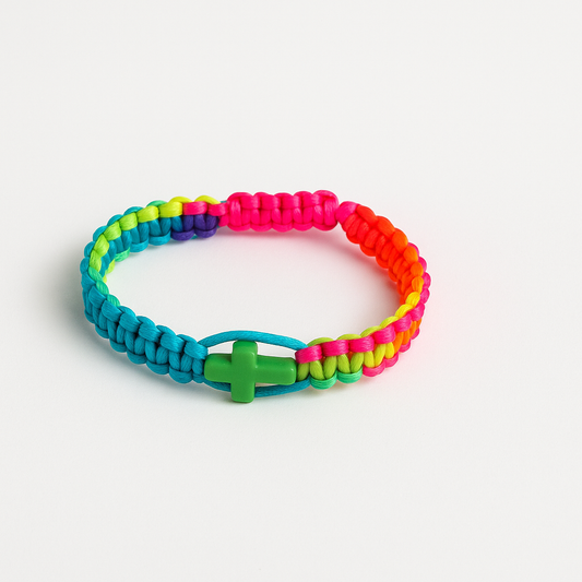 Colorful Woven Cross Bracelet