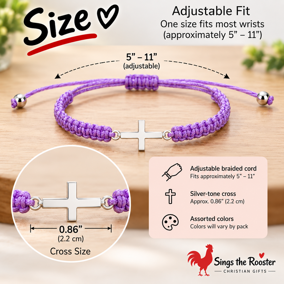 Adjustable Cross Bracelets - Blessing Packs