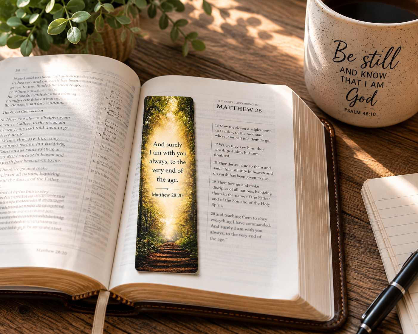 Matthew 28:20 Christian Bookmark | I Am With You Always Laminated Bookmark
