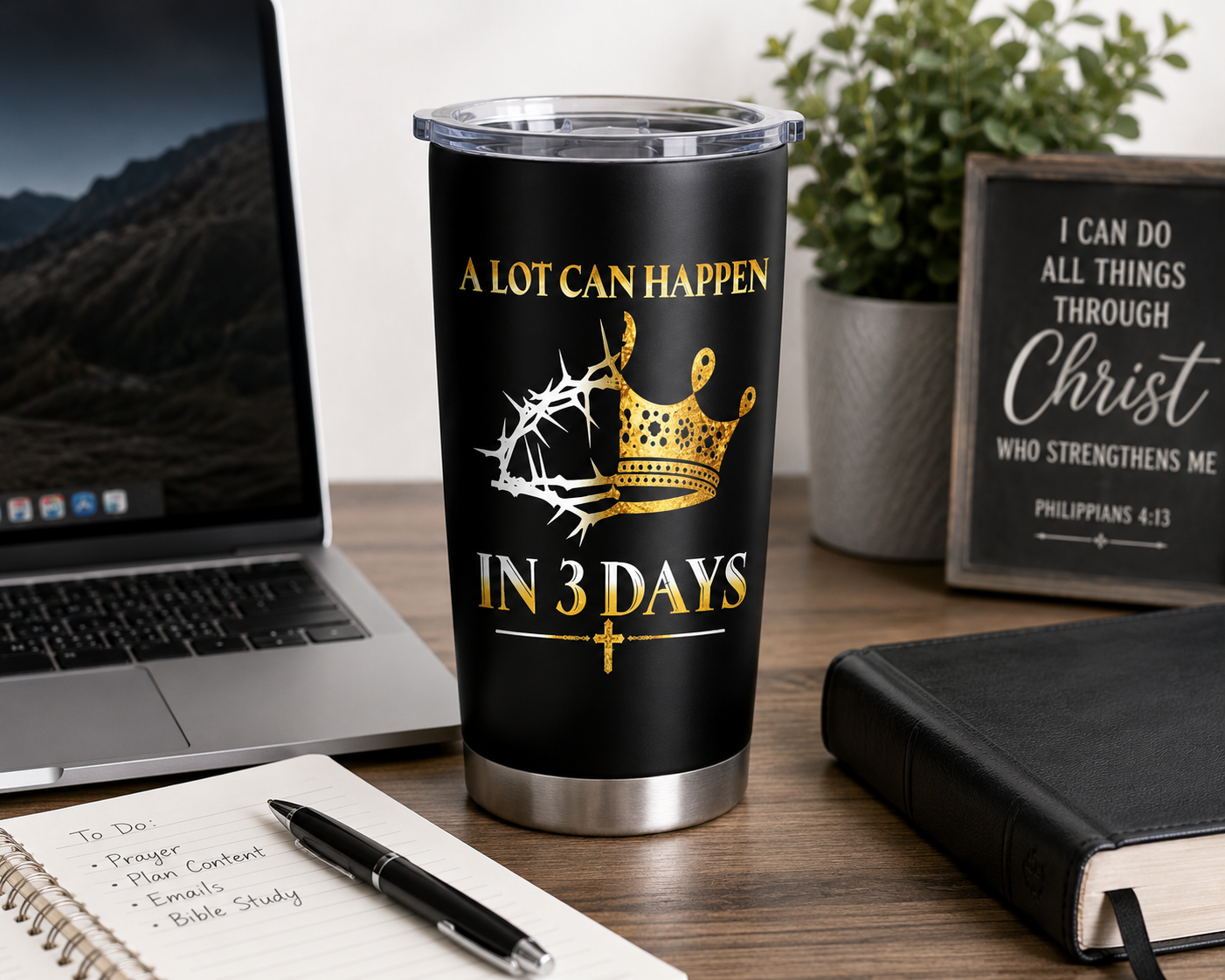 "A Lot Can Happen In 3 Days" 20oz Christian Tumbler