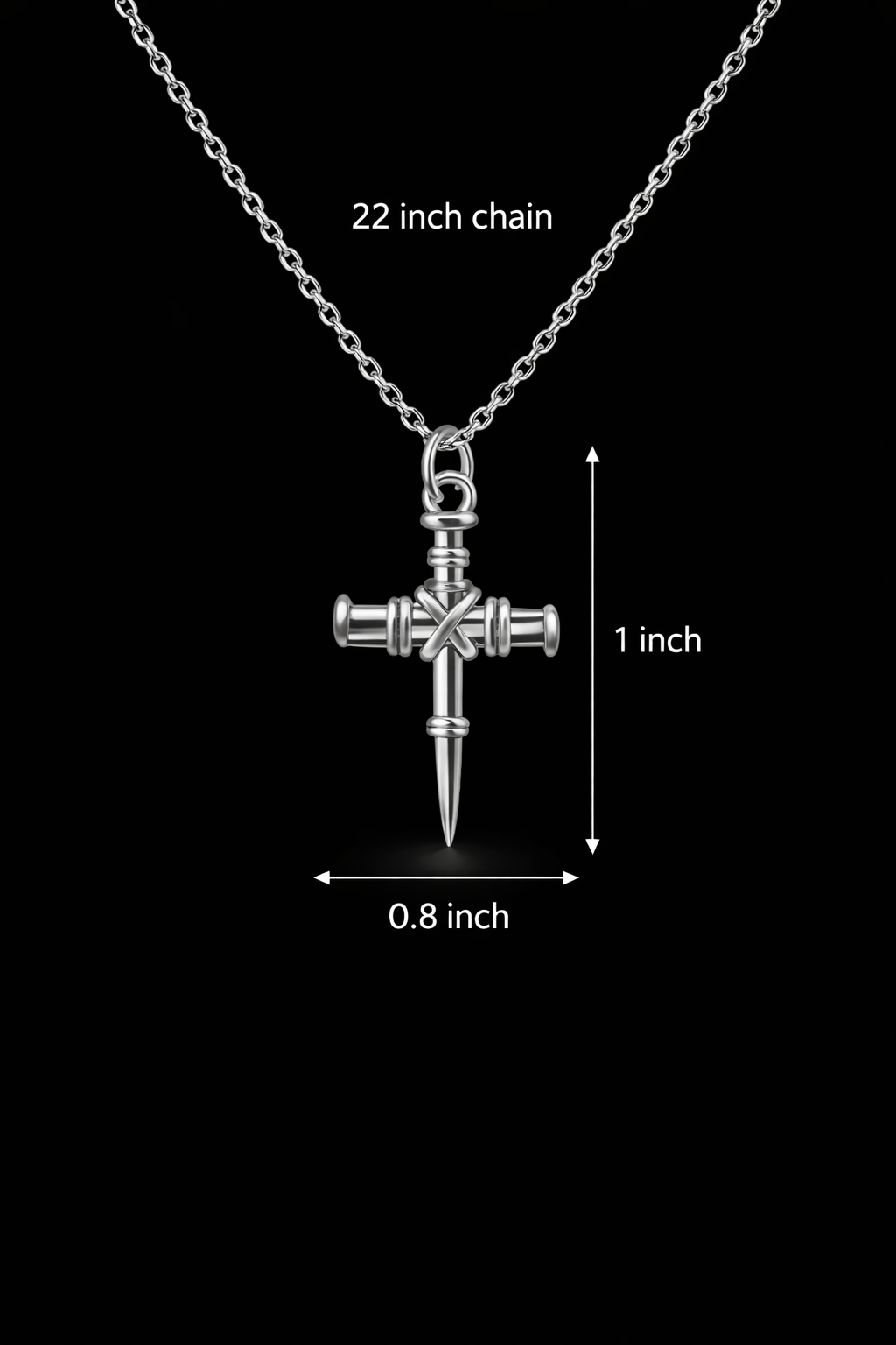 Three-Nail Cross Pendant Necklace - Christian Jewelry