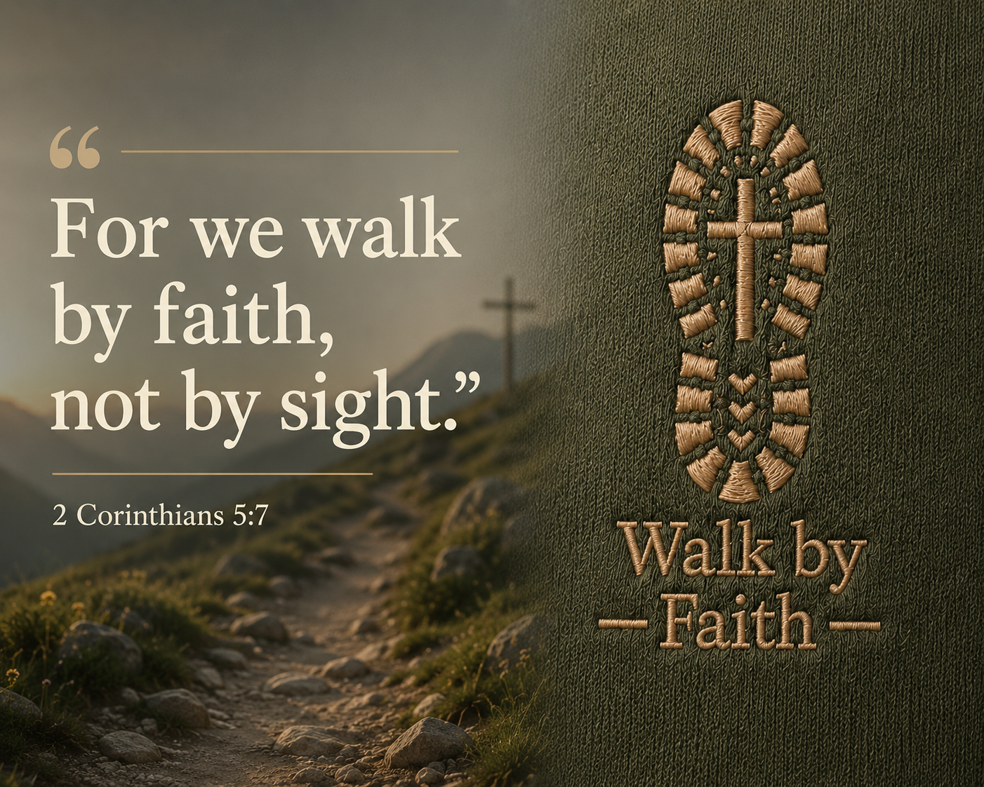 Walk By Faith Premium Embroidered Christian Shirt