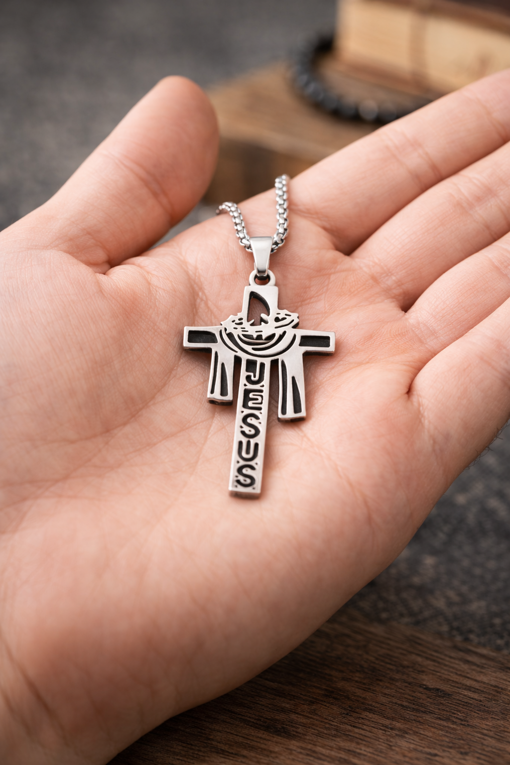 Modern Jesus Cross Necklace