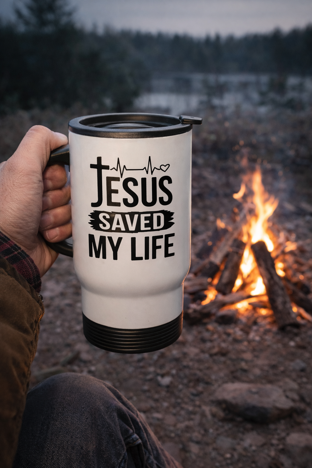 Jesus Saved My Life | Faith-Inspired Stainless Steel Travel Mug