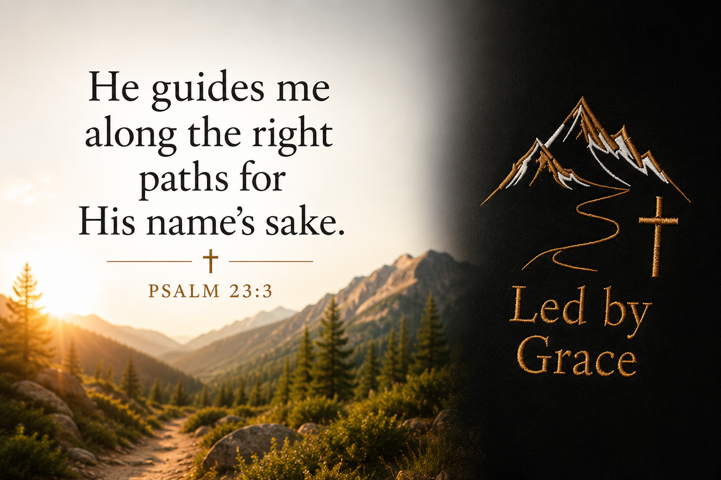 Led By Grace Premium Embroidered Chistian Shirt