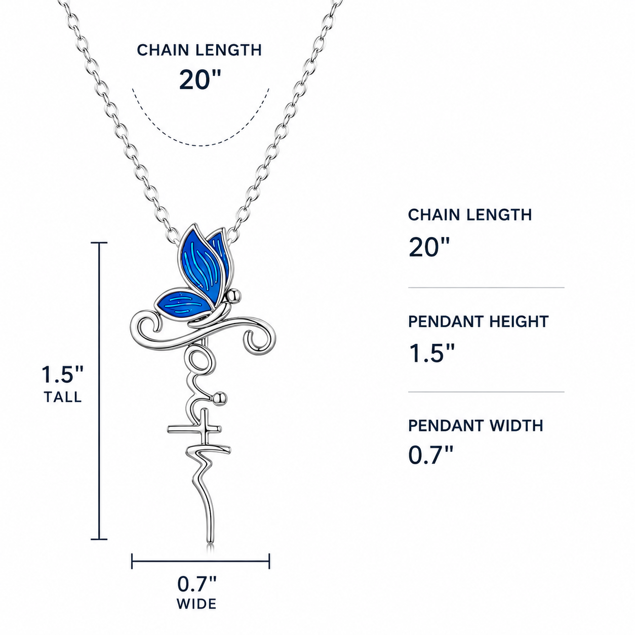 Faith Butterfly Necklace | Christian Cross Pendant
