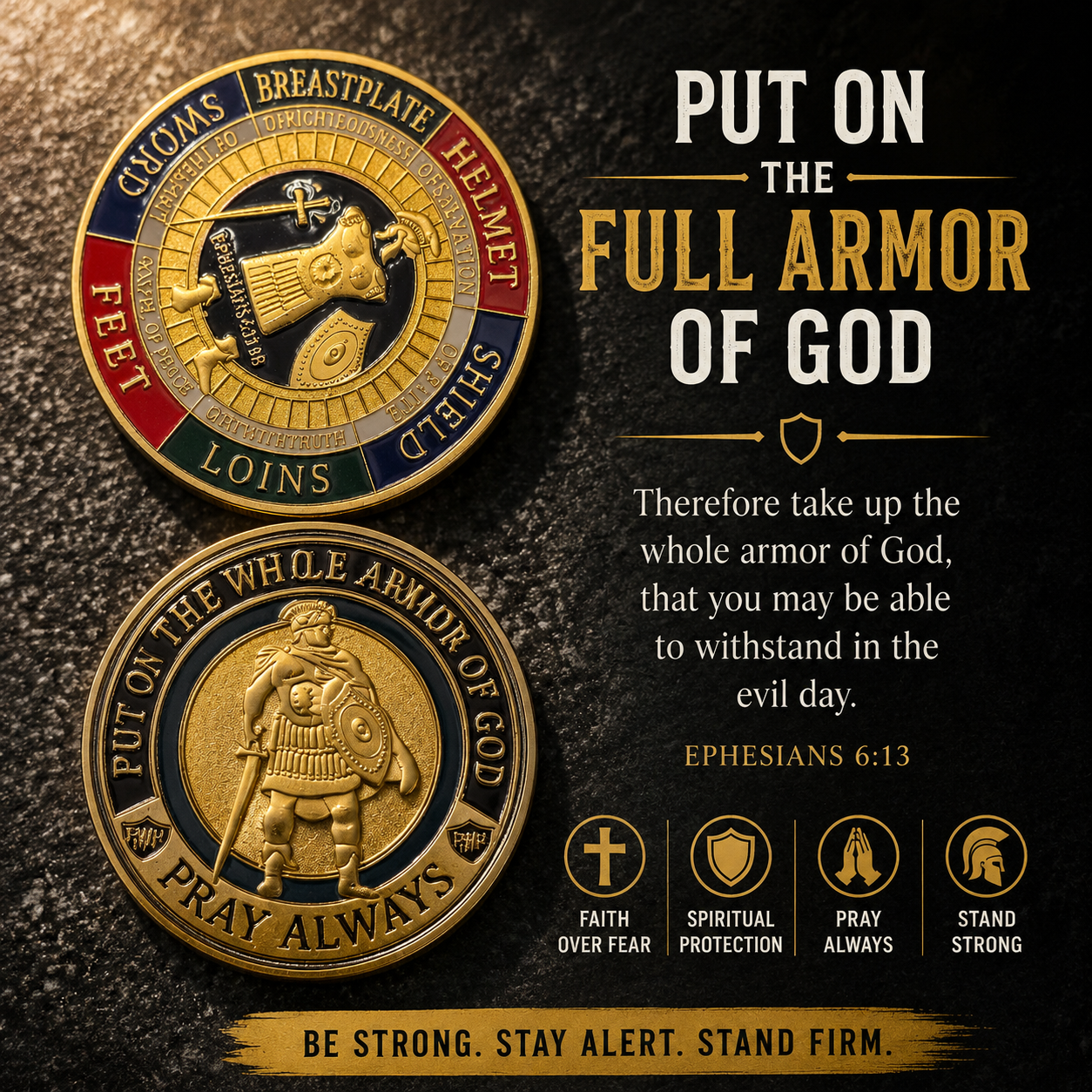 Armor of God Prayer Coin | Put On The Full Armor of God