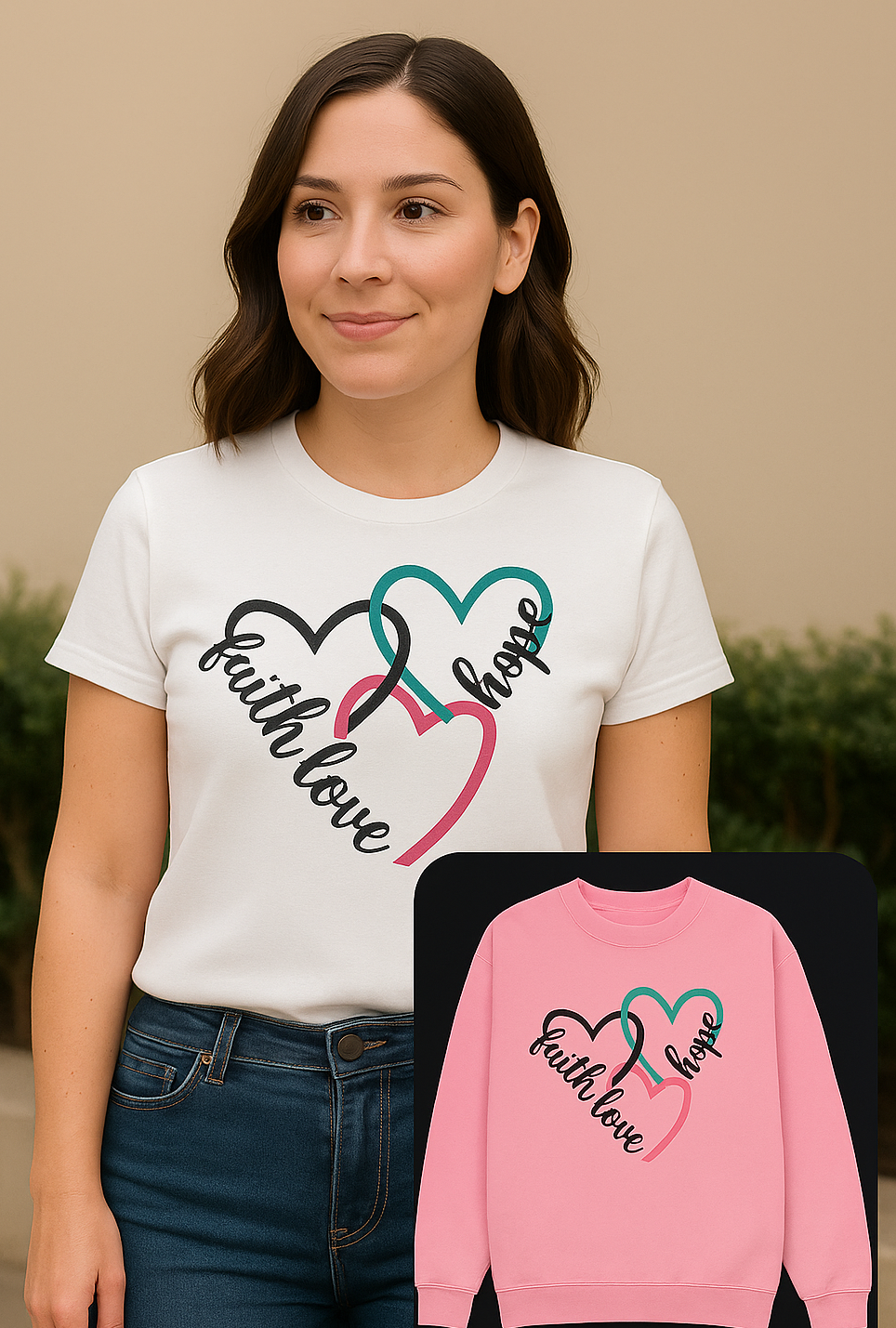 Faith, Love & Hope Christian T-Shirt/Sweatshirt