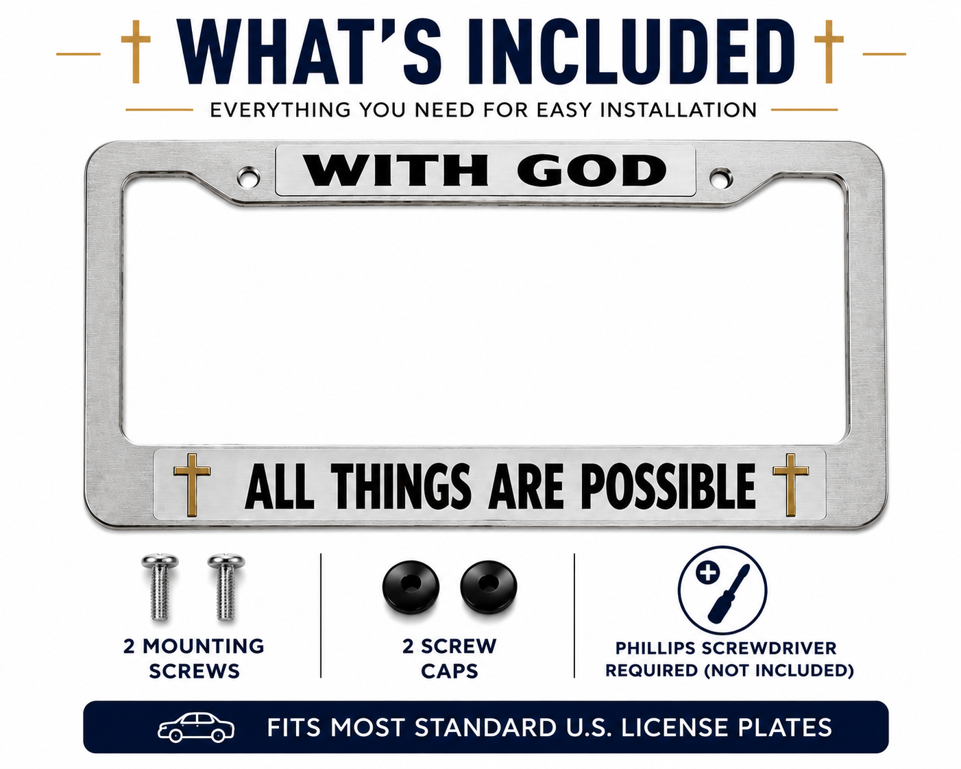 With God All Things Are Possible License Plate Frame