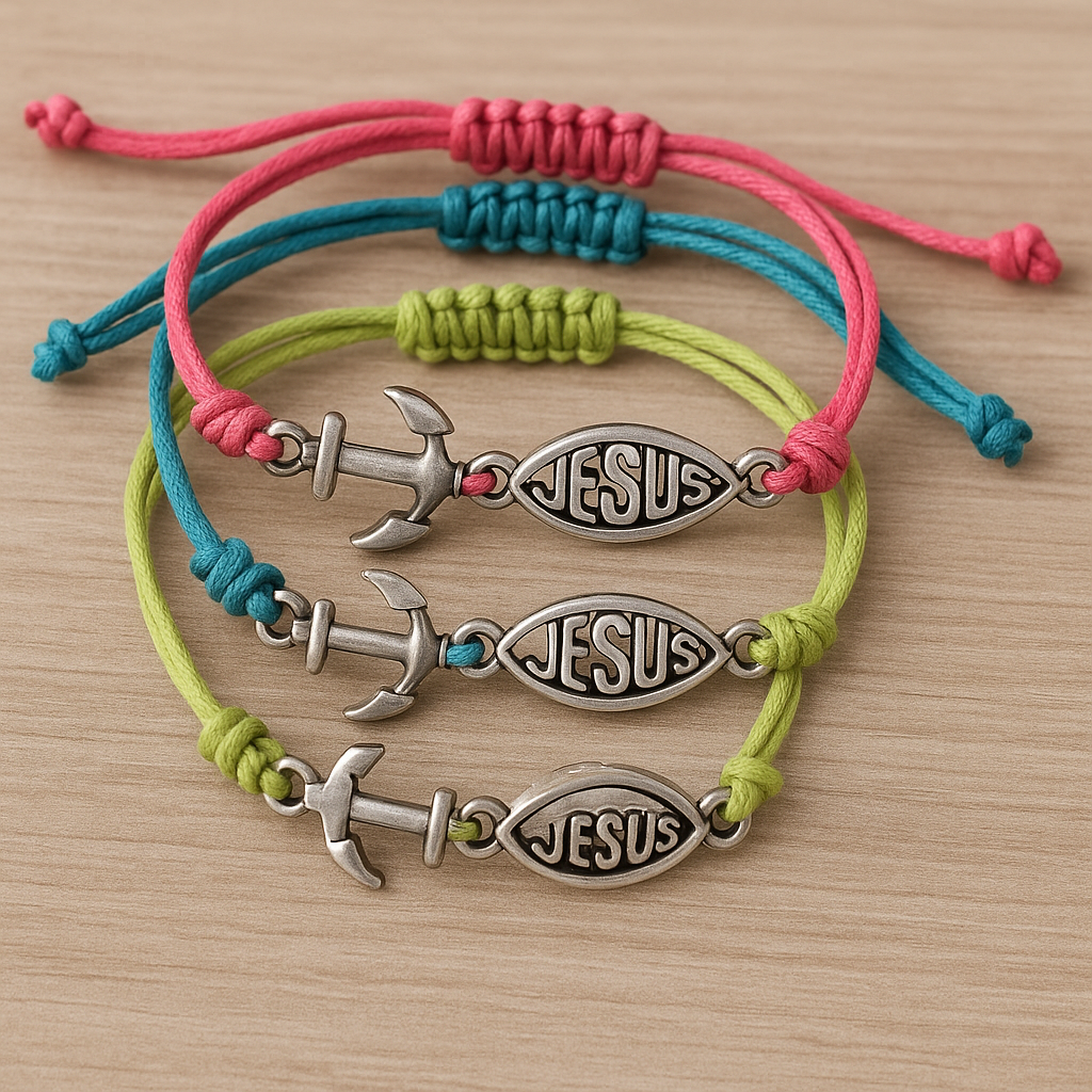 Jesus Anchor Cord Bracelet – Adjustable Christian Bracelet