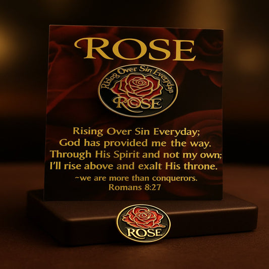 "R.O.S.E" Pin w/ Scripture Card