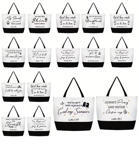 Bible Verse Scripture Tote Bag