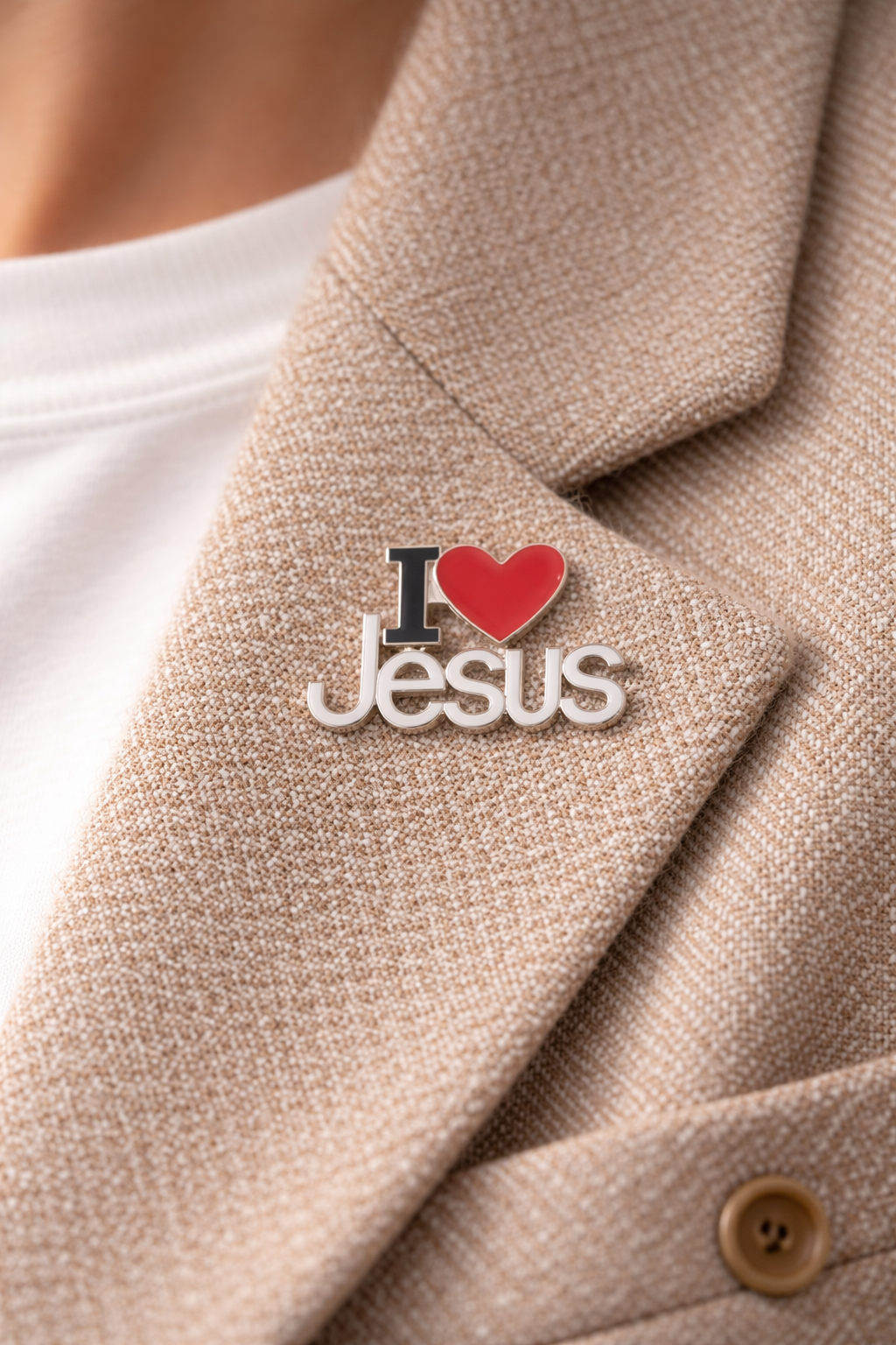 I ❤️ Jesus” lapel pin