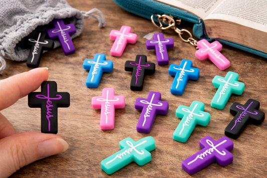 Jesus Cross Charm - Assorted Color Faith Cross