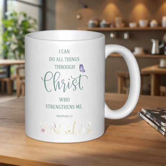 Philippians 4:13 Scripture Mug – I Can Do All Things Through Christ