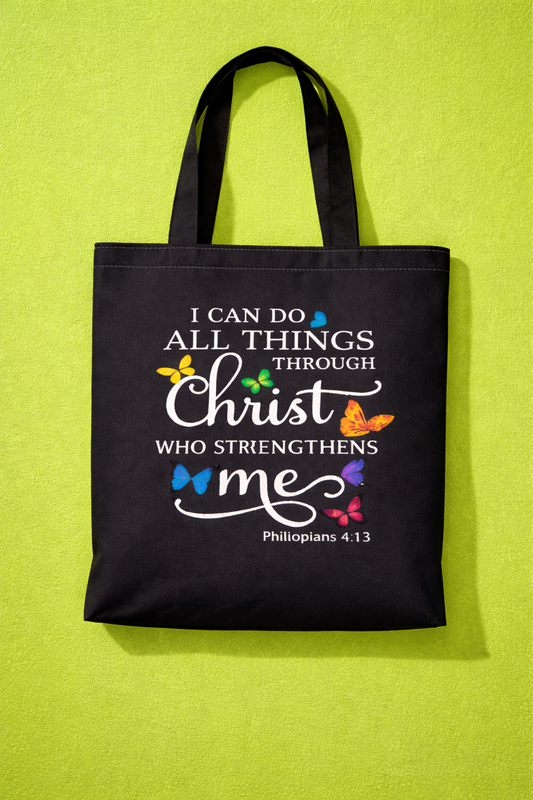 Philippians 4:13 Scripture Tote Bag – I Can Do All Things Through Christ