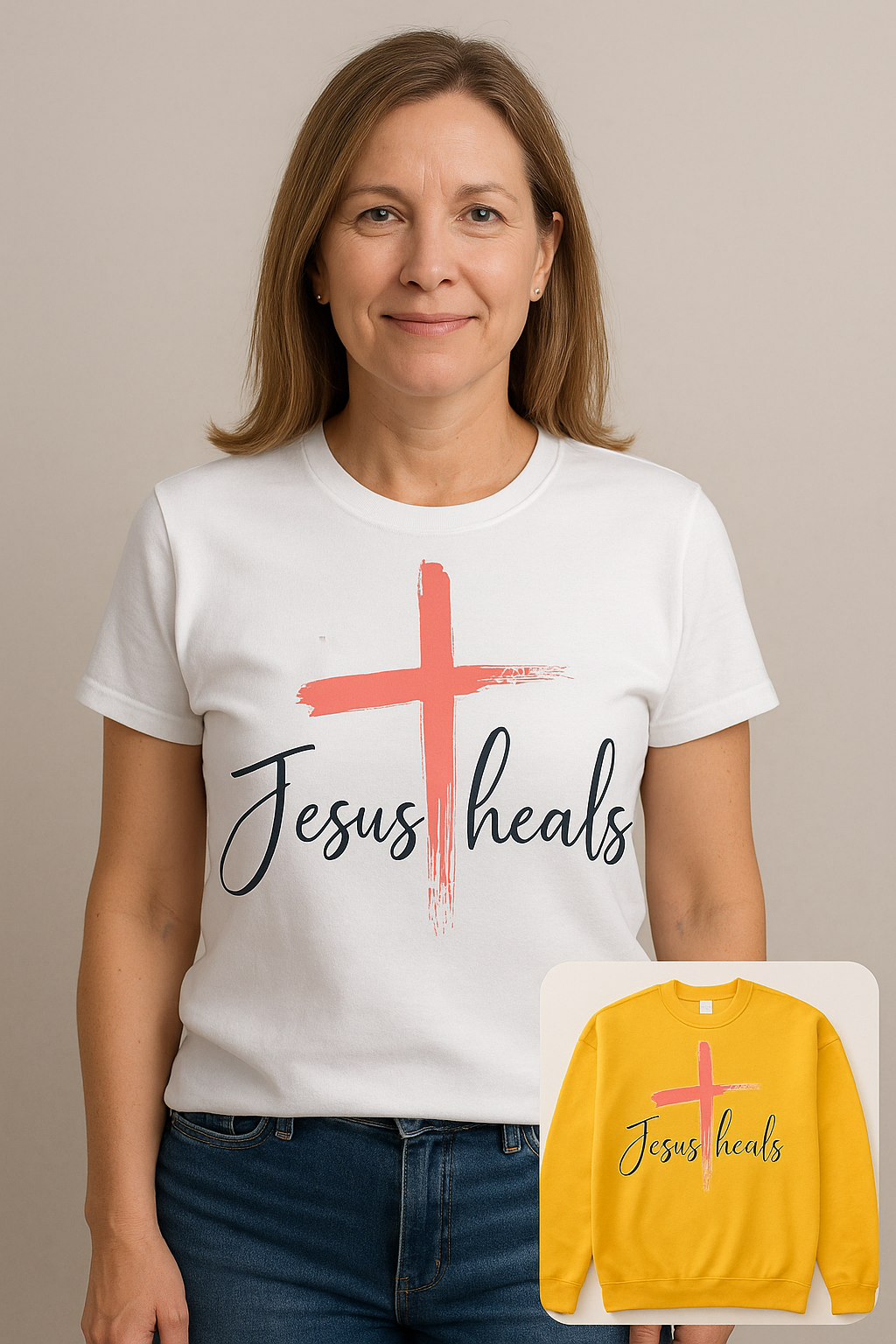 Jesus Heals – Christian T-Shirt / Crewneck Sweatshirt