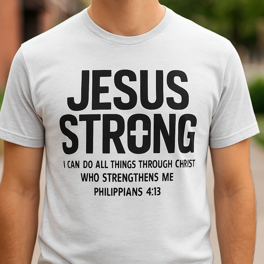 Jesus Strong – Philippians 4:13 T-Shirt