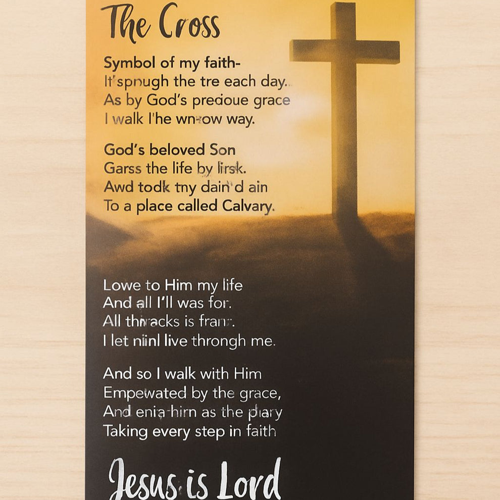 The Cross Inspirational Prayer Card - 10 Pack – Sings the Rooster ...
