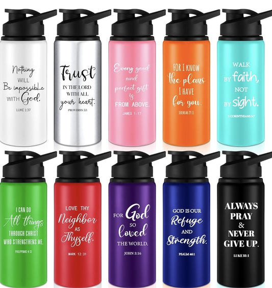 Bible Verse Water Bottle – Assorted Scriptures