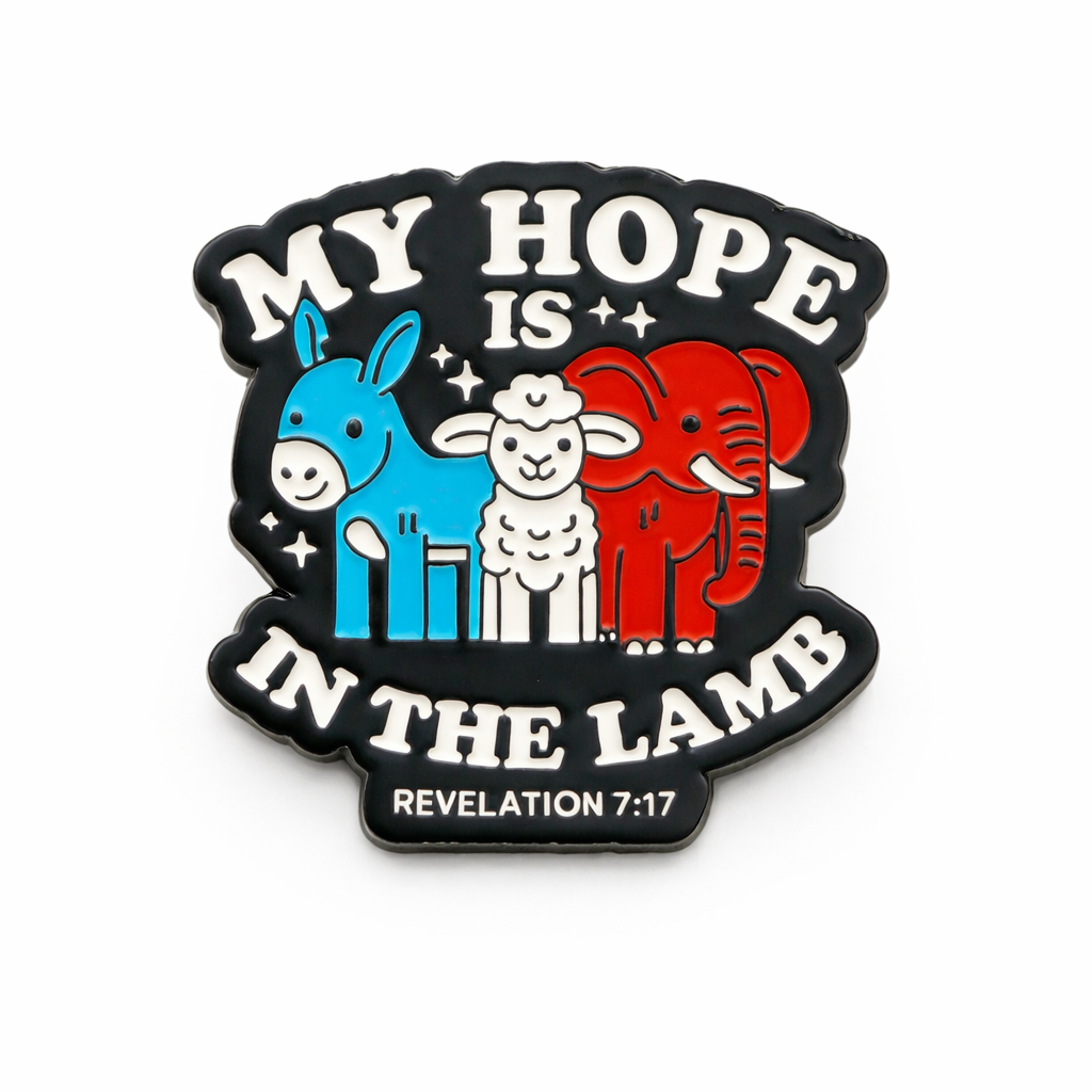 My Hope Is in the Lamb Enamel Pin – Revelation 7:17 Christian Lapel Pin