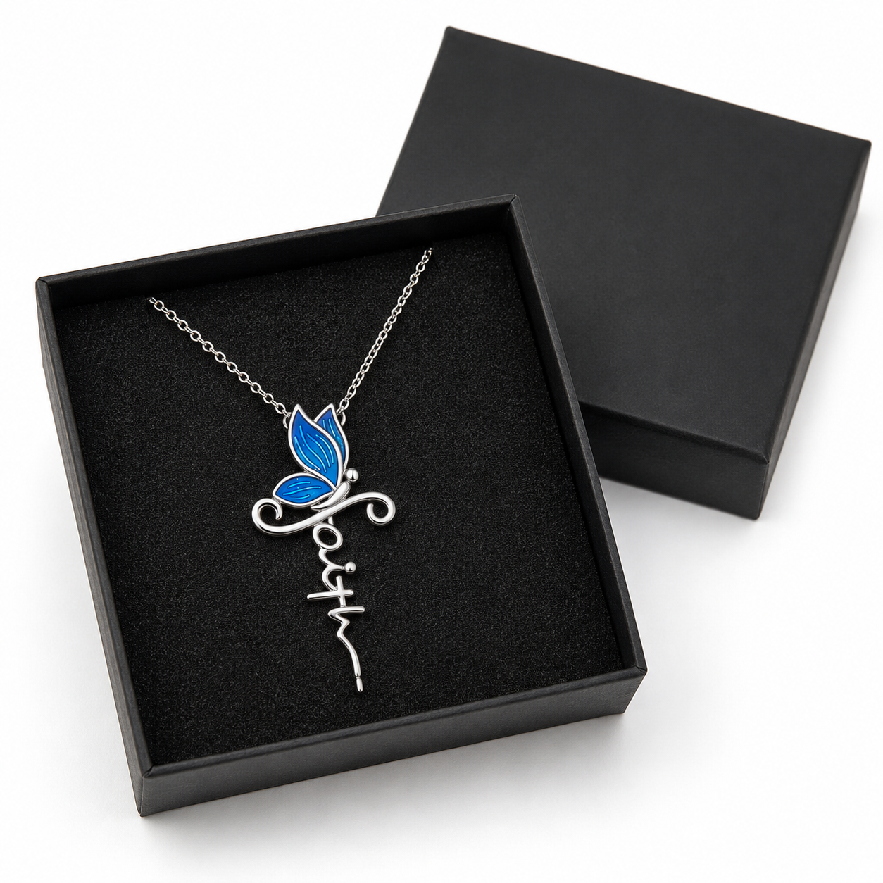 Faith Butterfly Necklace | Christian Cross Pendant