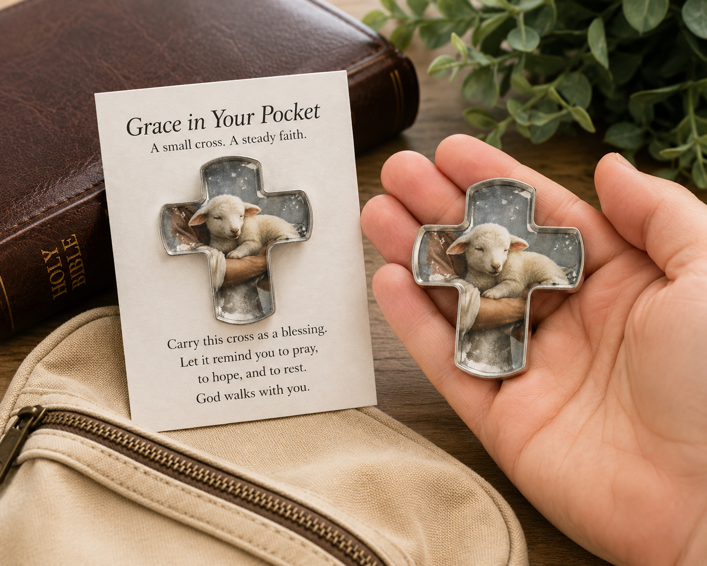Grace in Your Pocket Cross | Christian Pocket Cross Encouragement Gift