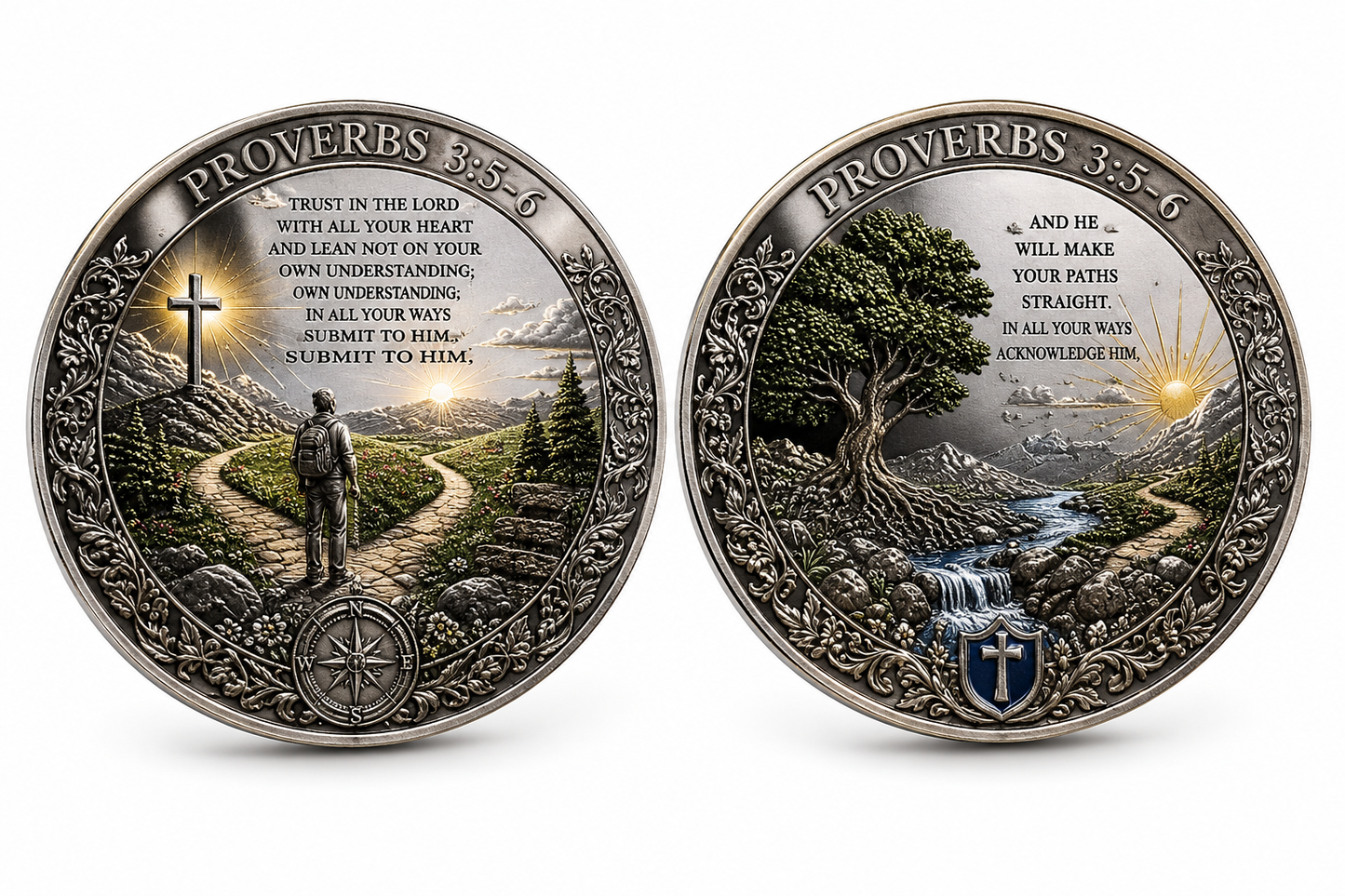 Proverbs 3:5–6 Christian Challenge Coin | Trust in the Lord Pocket Keepsake