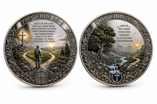 Proverbs 3:5–6 Christian Challenge Coin | Trust in the Lord Pocket Keepsake