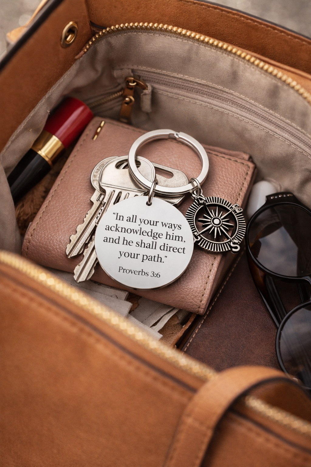 Proverbs 3:6 Scripture Keychain