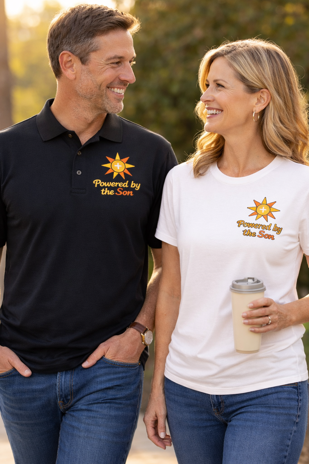 "Powered by the Son" - Premium Embroidered Christian Shirt