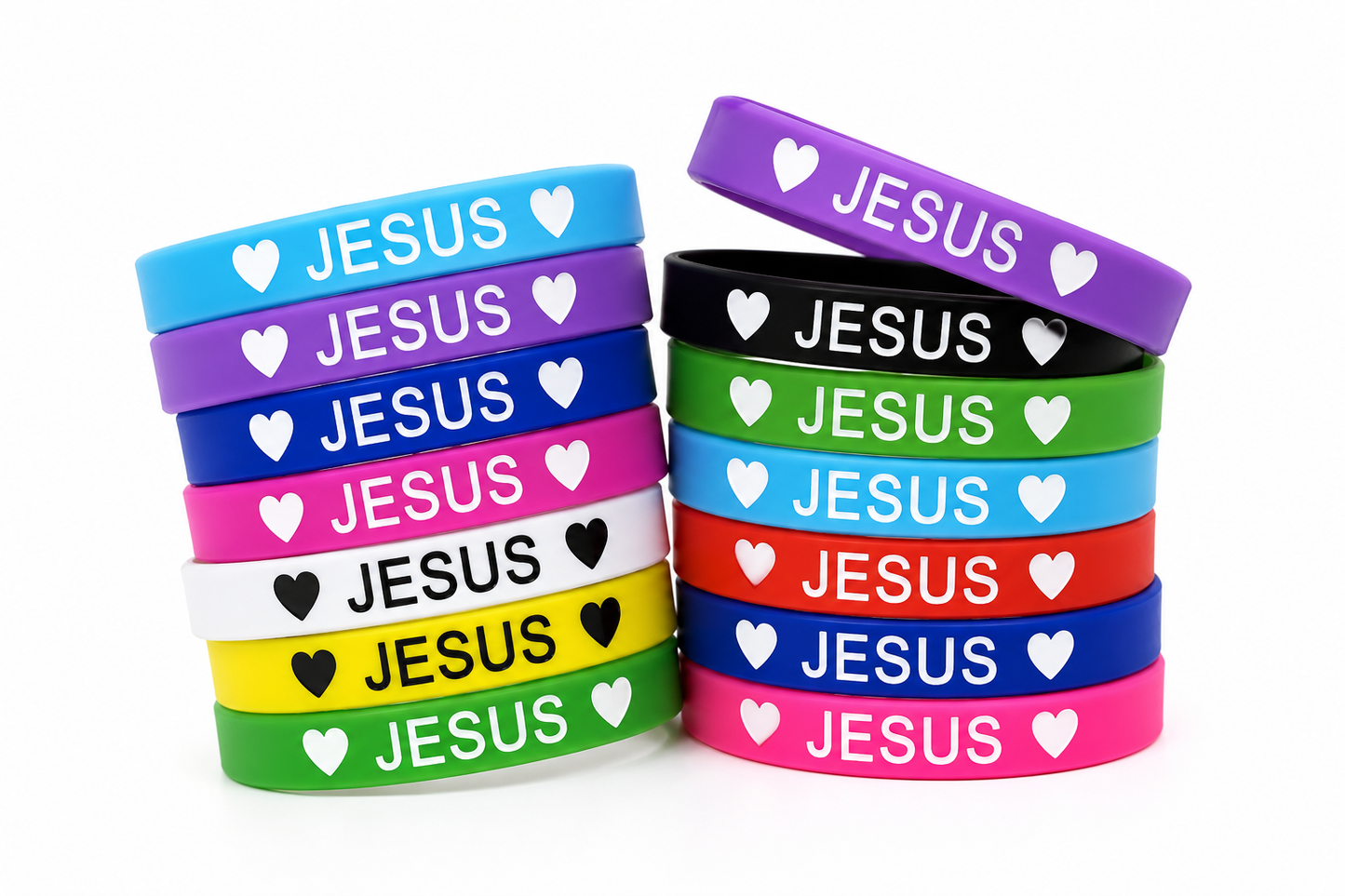 Jesus Heart Silicone Wristband | Singles & Blessing Packs