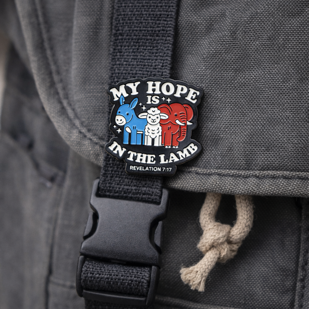 My Hope Is in the Lamb Enamel Pin – Revelation 7:17 Christian Lapel Pin