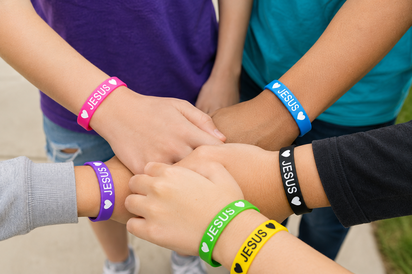 Jesus Heart Silicone Wristband | Singles & Blessing Packs