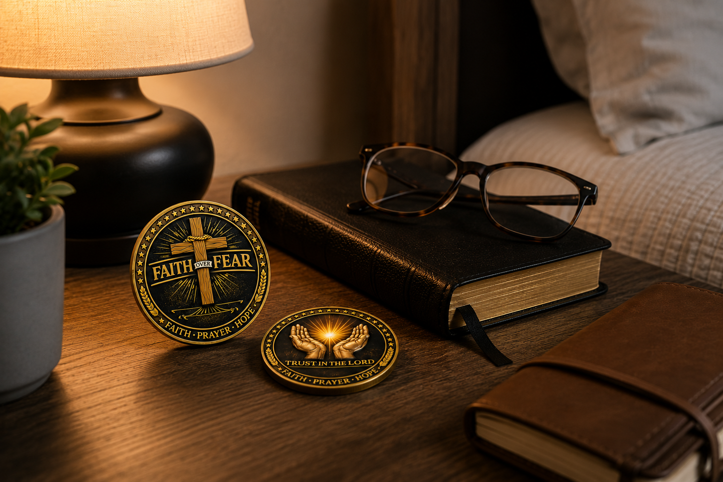 Faith Over Fear Christian Challenge Coin