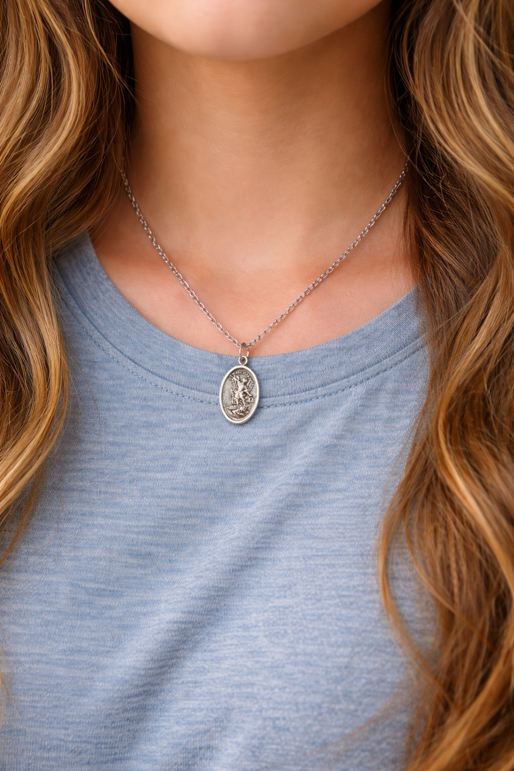 Saint Michael Medal Necklace (Small)