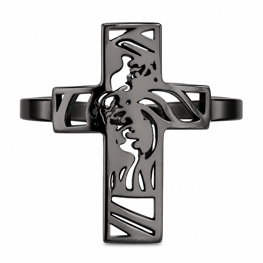 Title
Jesus Cross Ring • Modern Christian Faith Ring