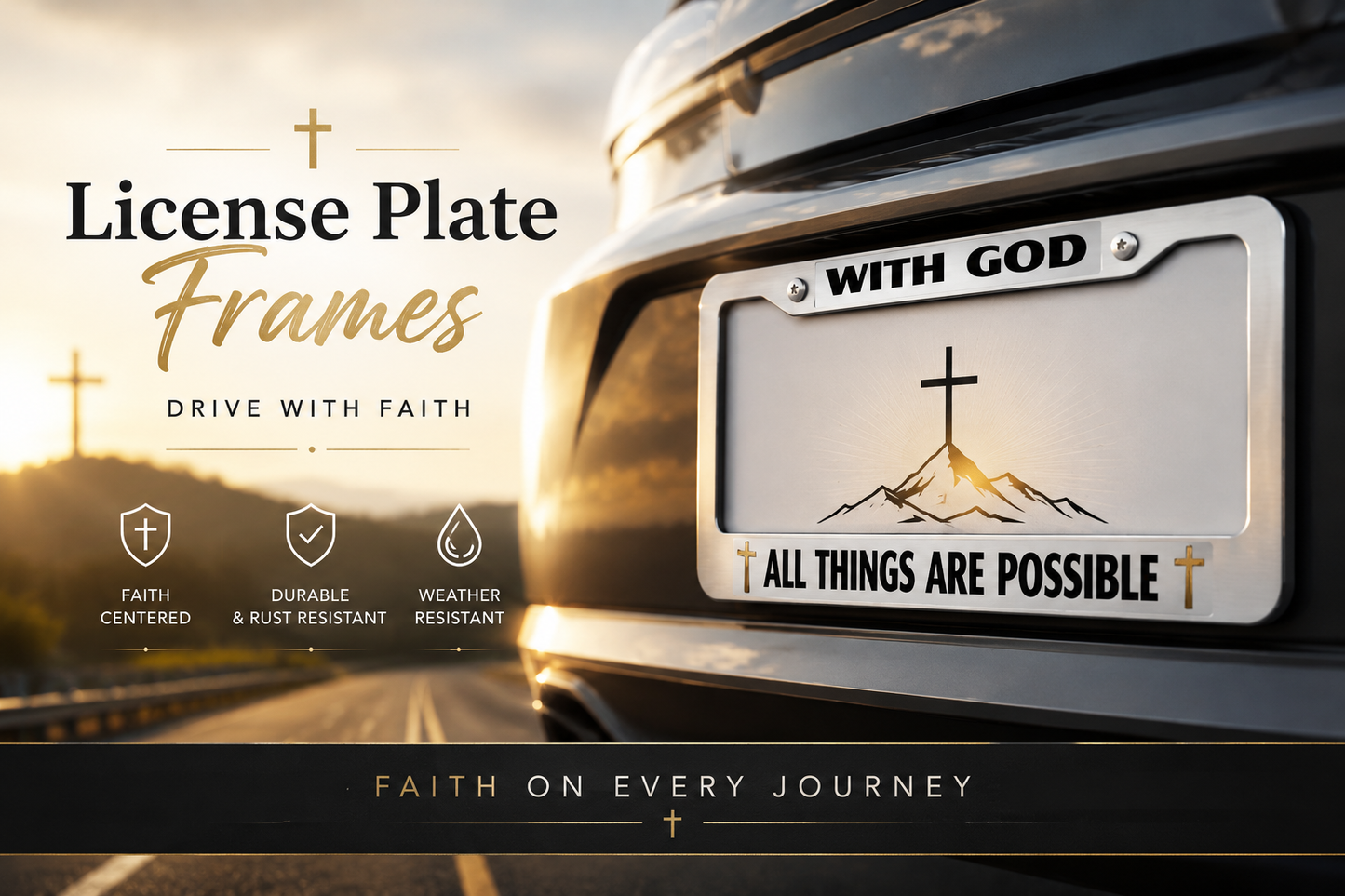 With God All Things Are Possible License Plate Frame