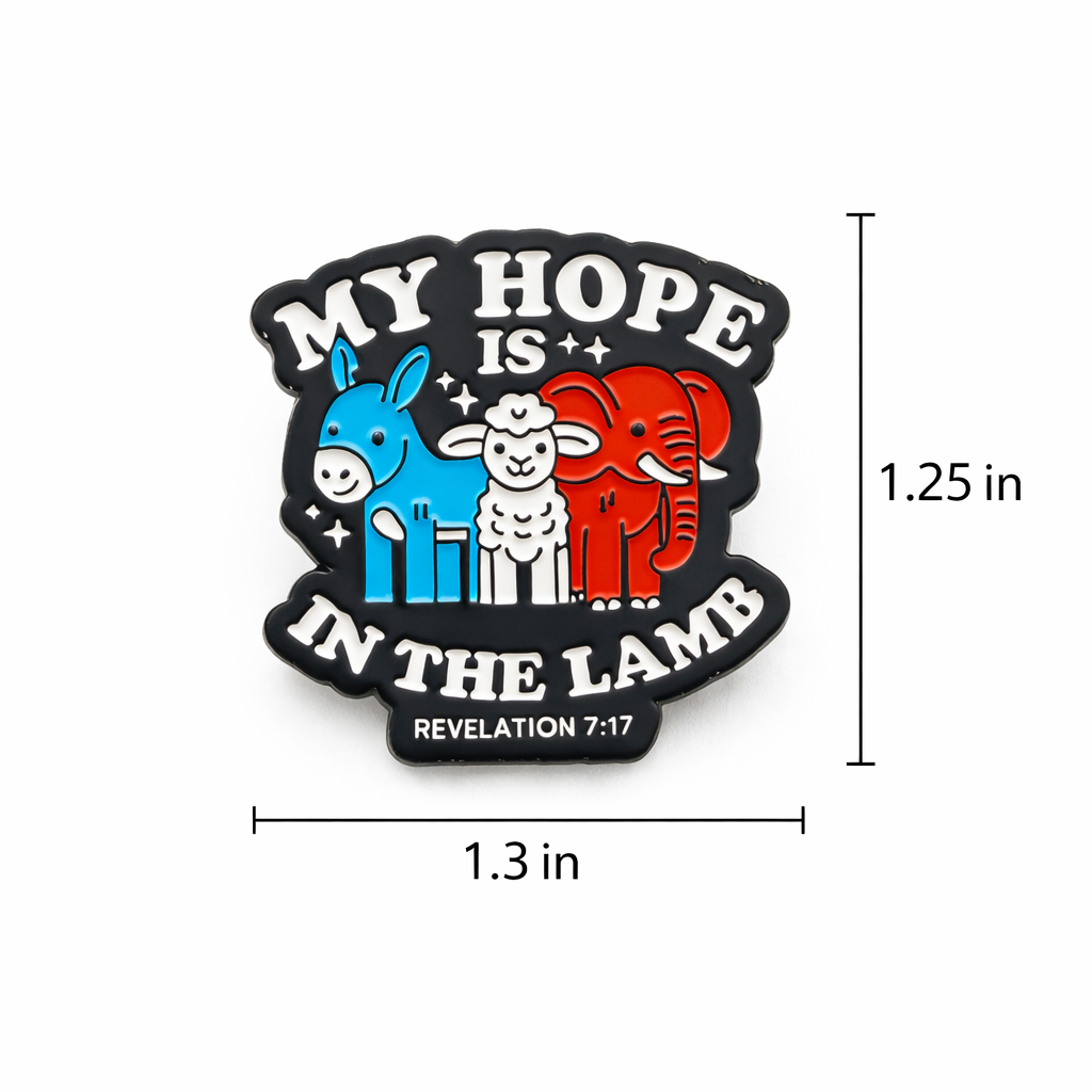 My Hope Is in the Lamb Enamel Pin – Revelation 7:17 Christian Lapel Pin
