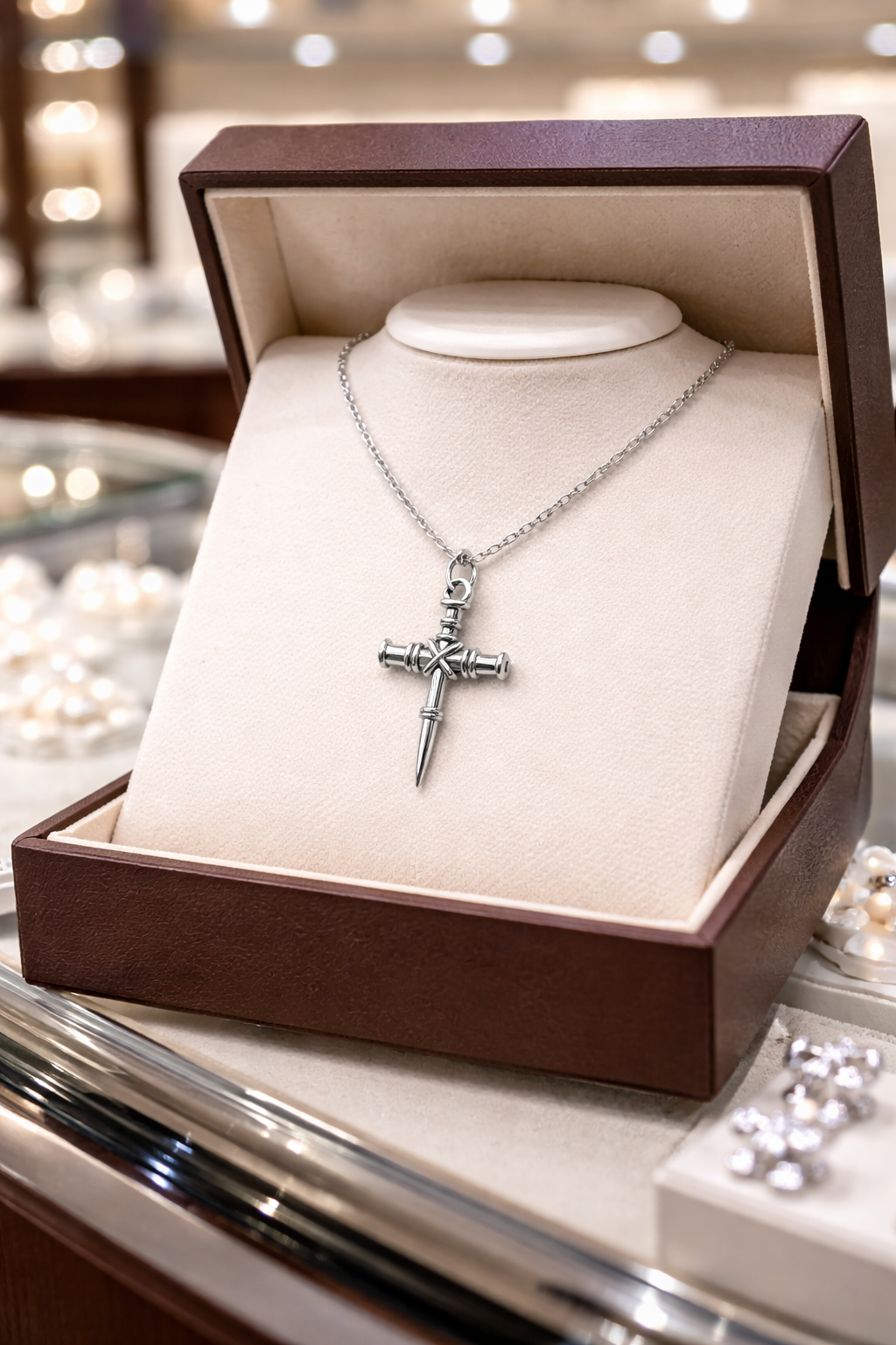 Three-Nail Cross Pendant Necklace - Christian Jewelry