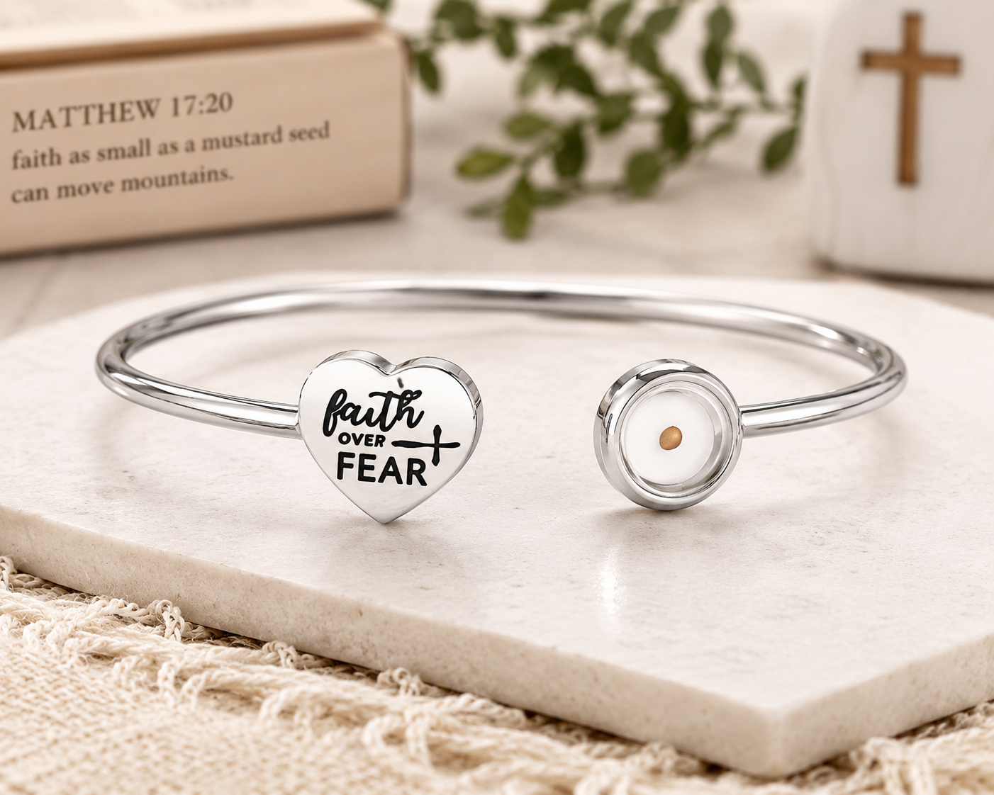 Faith Over Fear Bracelet - Matt 17:20