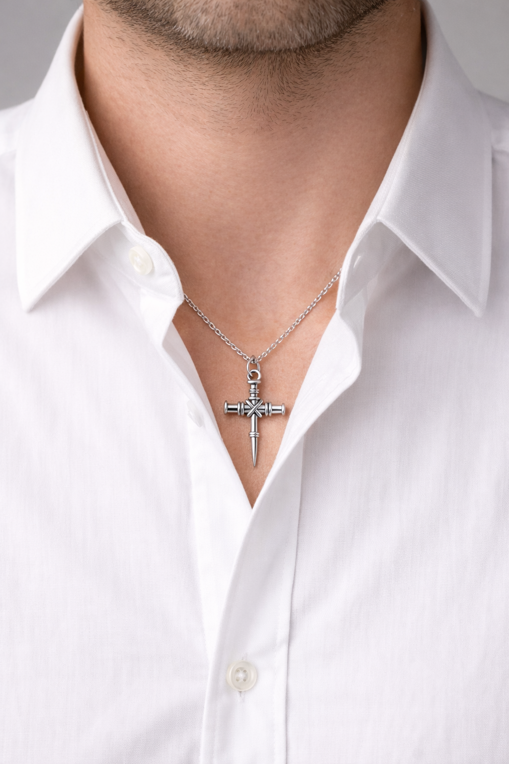 Three-Nail Cross Pendant Necklace - Christian Jewelry