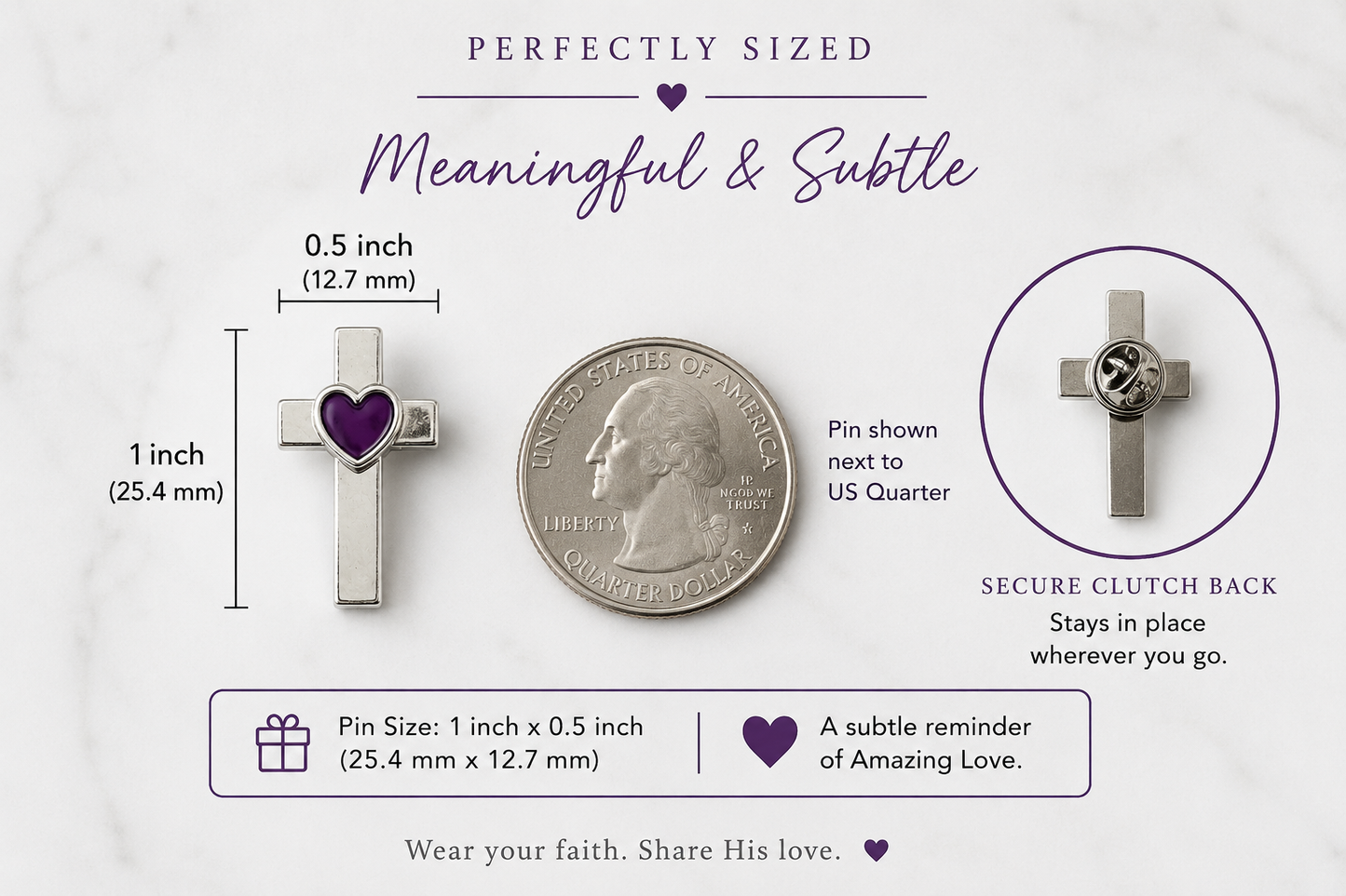 Amazing Love Cross Pin Heart – John 3:16