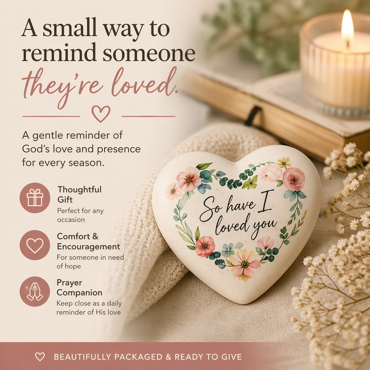 Floral Prayer Heart • A Reminder You Are Loved