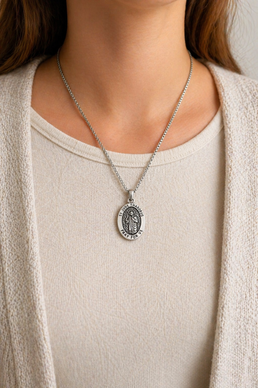 St. Jude Thaddeus Medal Necklace – Patron Saint of Hope