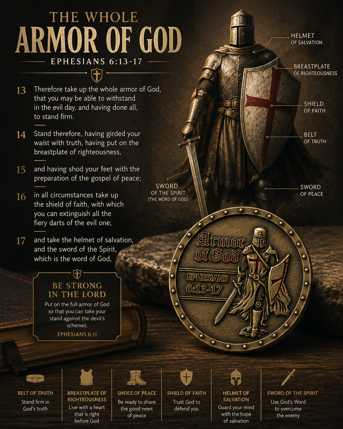 Armor of God Prayer Coin | Ephesians 6:13-17